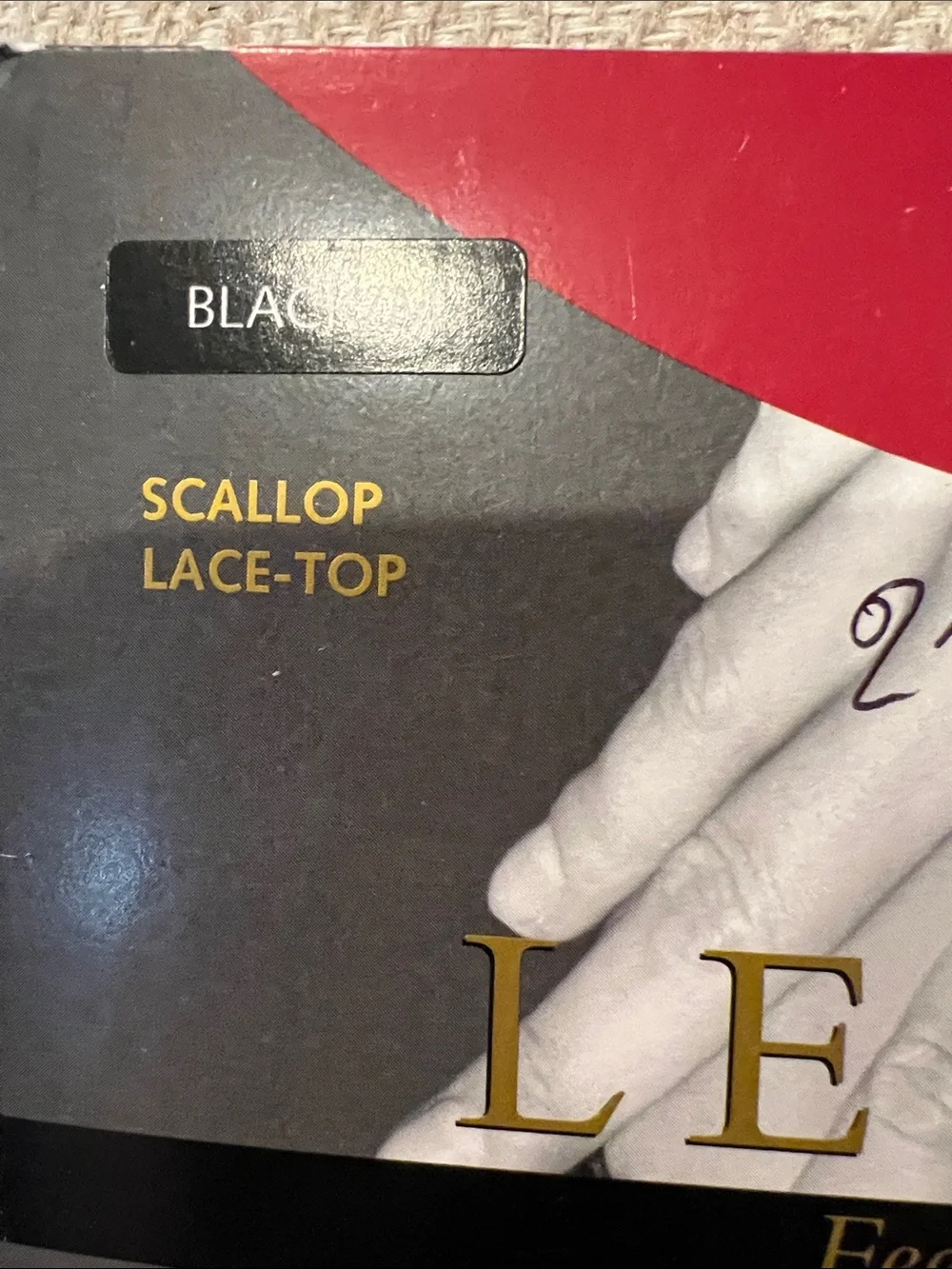 Frederick's of Hollywood Black Scallop Lace-Top Thigh Highs